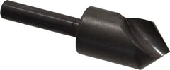 Hertel - 5/8" Head Diam, 1/4" Shank Diam, 1 Flute 90° High Speed Steel Countersink - 2-1/4" OAL, Straight Shank - Exact Tooling