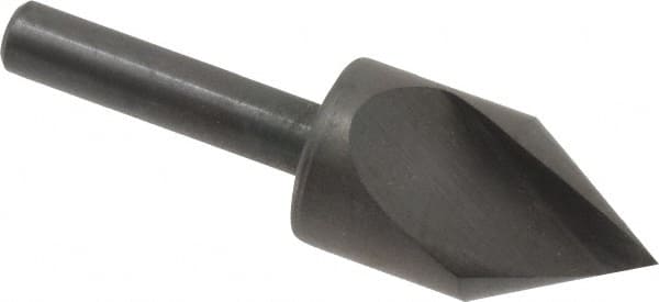 Hertel - 5/8" Head Diam, 1/4" Shank Diam, 1 Flute 60° High Speed Steel Countersink - Exact Tooling