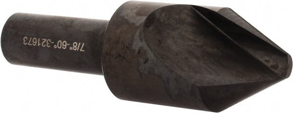 Hertel - 7/8" Head Diam, 1/2" Shank Diam, 1 Flute 60° High Speed Steel Countersink - Exact Tooling