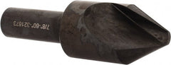 Hertel - 7/8" Head Diam, 1/2" Shank Diam, 1 Flute 60° High Speed Steel Countersink - Exact Tooling