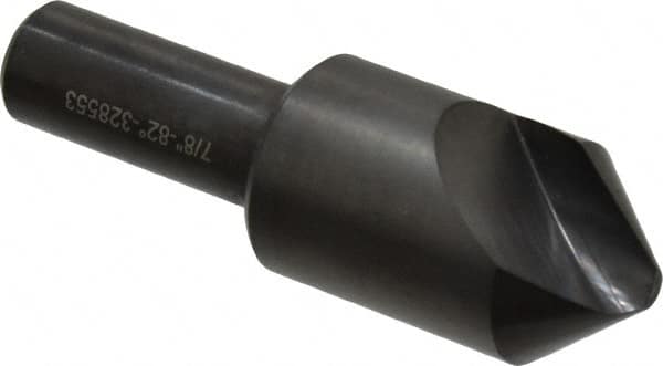 Hertel - 7/8" Head Diam, 1/2" Shank Diam, 1 Flute 82° High Speed Steel Countersink - Exact Tooling