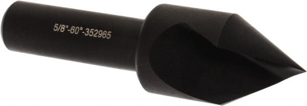 Hertel - 5/8" Head Diam, 3/8" Shank Diam, 1 Flute 60° High Speed Steel Countersink - Exact Tooling