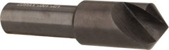 Hertel - 1/2" Head Diam, 1/4" Shank Diam, 1 Flute 100° High Speed Steel Countersink - 2" OAL, Straight Shank - Exact Tooling
