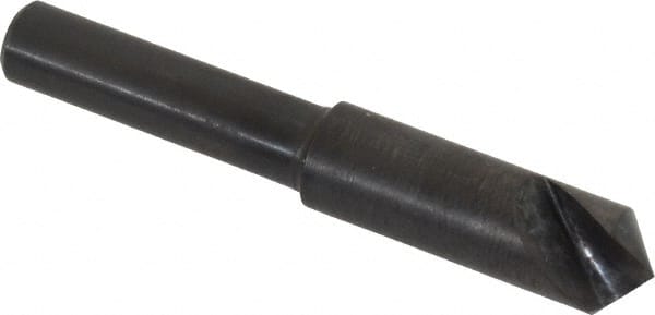 Hertel - 5/16" Head Diam, 1/4" Shank Diam, 1 Flute 100° High Speed Steel Countersink - Exact Tooling
