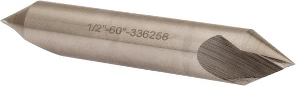 Hertel - 1/2" Head Diam, 1/2" Shank Diam, 1 Flute 60° High Speed Steel Countersink - Exact Tooling