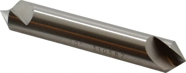 Hertel - 1/2" Head Diam, 1/2" Shank Diam, 1 Flute 90° High Speed Steel Countersink - Exact Tooling