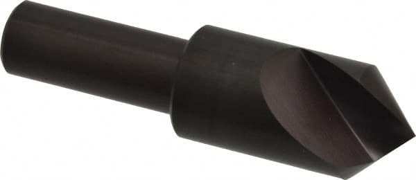 Hertel - 3/4" Head Diam, 1/2" Shank Diam, 1 Flute 90° High Speed Steel Countersink - Exact Tooling