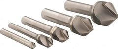 Hertel - 5 Piece, 1/4 to 1" Head Diam, 82° Included Angle, Countersink Set - Exact Tooling