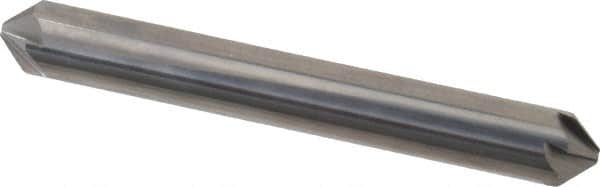 Hertel - 5/16" Head Diam, 5/16" Shank Diam, 6 Flute 90° Solid Carbide Countersink - 2-1/2" OAL, Straight Shank - Exact Tooling