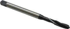 Emuge - #6-32 UNC, 3 Flute, 15° Helix, Modified Bottoming Chamfer, Nitride/Oxide Finish, Cobalt Spiral Flute STI Tap - Right Hand Flute, 2.756" OAL, 0.194" Shank Diam, 0.512" Thread Length, 3BX Class of Fit, Series Rekord D-Ti - Exact Tooling