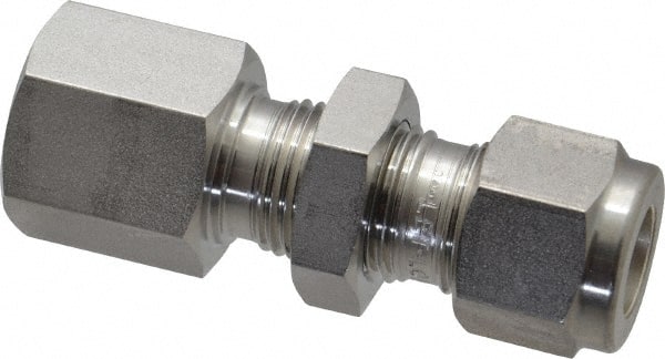 Ham-Let - 3/8" OD, Grade 316Stainless Steel Bulkhead Female Connector - Comp x FNPT Ends - Exact Tooling