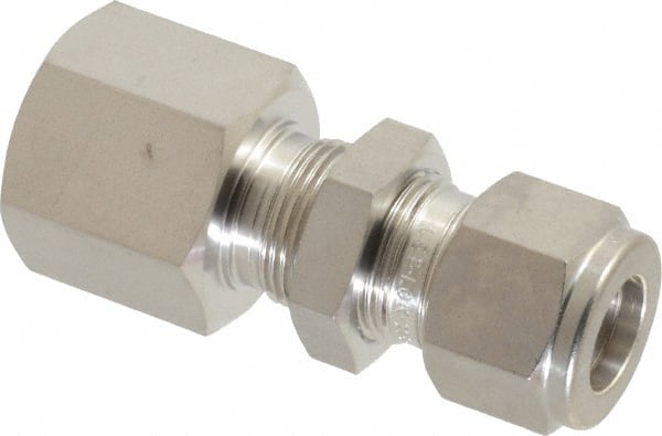 Ham-Let - 1/2" OD, Grade 316Stainless Steel Bulkhead Female Connector - Comp x FNPT Ends - Exact Tooling