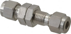 Ham-Let - 1/4" OD, Grade 316Stainless Steel Bulkhead Union - Comp x Comp Ends - Exact Tooling