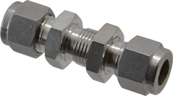 Ham-Let - 3/8" OD, Grade 316Stainless Steel Bulkhead Union - Comp x Comp Ends - Exact Tooling