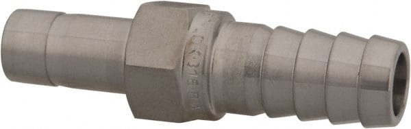 Ham-Let - 3/8" Tube ID, Metal Barbed Tube Connector - Stainless Steel, 3/8" Tube OD - Exact Tooling