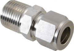 Ham-Let - 1/2" OD, Grade 316Stainless Steel Male Connector - Comp x MNPT Ends - Exact Tooling