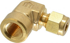 Ham-Let - 1/4" OD, Brass Female Elbow - Comp x FNPT Ends - Exact Tooling