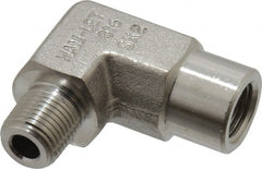 Ham-Let - 1/8" Grade 316 Stainless Steel Pipe 90° Street Elbow - FNPT x MNPT End Connections, 6,100 psi - Exact Tooling