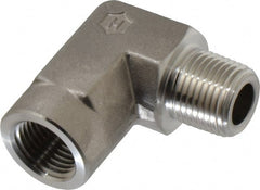 Ham-Let - 1/2" Grade 316 Stainless Steel Pipe 90° Street Elbow - FNPT x MNPT End Connections, 4,600 psi - Exact Tooling