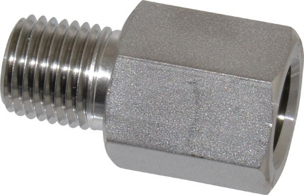 Ham-Let - 1/4" Grade 316 Stainless Steel Pipe Adapter - FNPT x MNPT End Connections, 6,200 psi - Exact Tooling