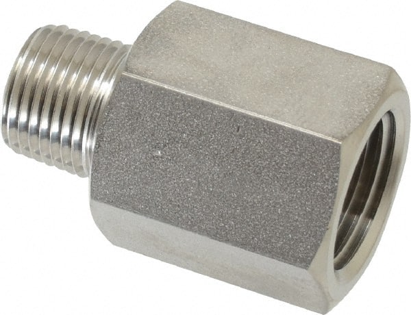Ham-Let - 1/2 x 3/8" Grade 316 Stainless Steel Pipe Adapter - FNPT x MNPT End Connections, 4,600 psi - Exact Tooling