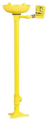 Bradley - Pedestal Mount, Plastic Bowl, Eyewash Station - 1/2" Inlet, 30 psi Flow, 0.4 GPM Flow Rate - Exact Tooling