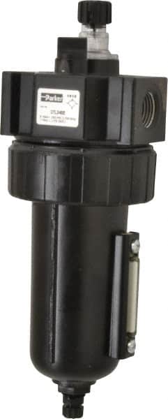 Parker - 1/2" NPT, 250 Max psi Standard Mist Lubricator - Metal Bowl with Sight Glass, Zinc Body, 90 CFM, 175°F Max Temp, 3.24" Wide x 9.27" High - Exact Tooling