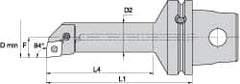 Kennametal - Left Hand Cut, Size KM63, CN.. Insert Compatiblity, Internal Modular Turning & Profiling Cutting Unit Head - 17mm Ctr to Cutting Edge, 125mm Head Length, Through Coolant, Series Kenlever - Exact Tooling