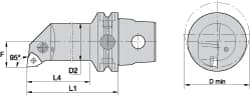 Kennametal - Left Hand Cut, Size KM63, WN.. Insert Compatiblity, Internal Modular Turning & Profiling Cutting Unit Head - 17mm Ctr to Cutting Edge, 125mm Head Length, Through Coolant, Series Kenlever - Exact Tooling