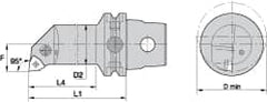 Kennametal - Right Hand Cut, Size KM63, WN.. Insert Compatiblity, Internal Modular Turning & Profiling Cutting Unit Head - 22mm Ctr to Cutting Edge, 140mm Head Length, Through Coolant, Series Kenlever - Exact Tooling