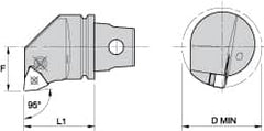 Kennametal - Right Hand Cut, Size KM32, WN.. Insert Compatiblity, Internal Modular Turning & Profiling Cutting Unit Head - 22mm Ctr to Cutting Edge, 35mm Head Length, Through Coolant, Series Kenlever - Exact Tooling