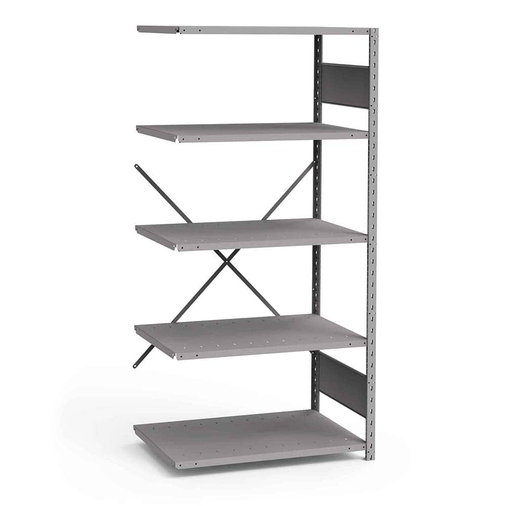 Rousseau Metal - Steel Shelving; Type: Add-On Unit ; Starter or Add-On: Add-On ; Load Capacity (Lb.): 3500.000 ; Number of Shelves: 5 ; Width (Inch): 36 ; Height (Inch): 75 - Exact Tooling