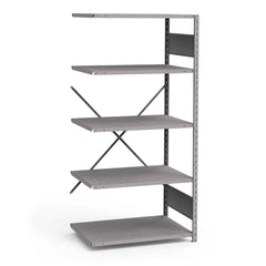 Rousseau Metal - Steel Shelving; Type: Add-On Unit ; Starter or Add-On: Add-On ; Load Capacity (Lb.): 3500.000 ; Number of Shelves: 5 ; Width (Inch): 36 ; Height (Inch): 75 - Exact Tooling