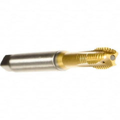 Emuge - 5/16-18 UNC, 3 Flute, TiCN Finish, Cobalt Spiral Point Tap - Plug Chamfer, Right Hand Thread, 3.543" OAL, 0.787" Thread Length, 0.318" Shank Diam, 2B Class of Fit, Series Rekord B - Exact Tooling