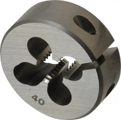 OSG - 1/4-24 UNC Thread, 1" Outside Diam High Speed Steel Round Die - 3/8" Thick, Right Hand Thread - Exact Tooling