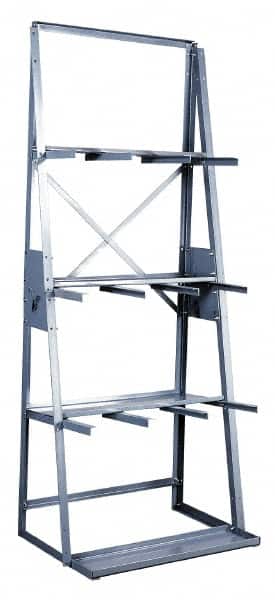 Made in USA - 3,000 Lb Capacity, Gray Vertical Bar Storage Rack - 36" Wide x 84" High x 24" Deep - Exact Tooling