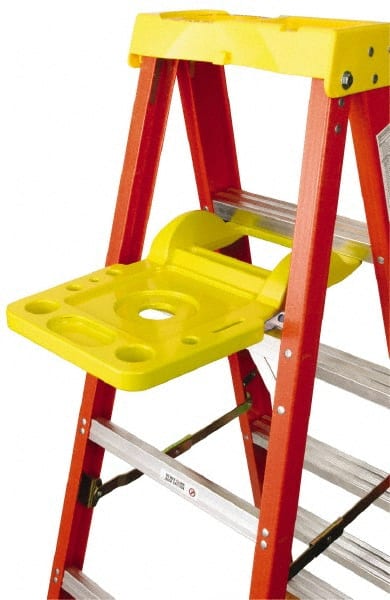 Werner - Plastic Molded Pail Ladder Shelf - For Use with Fiberglass & Aluminum 400 Series Stepladders - Exact Tooling