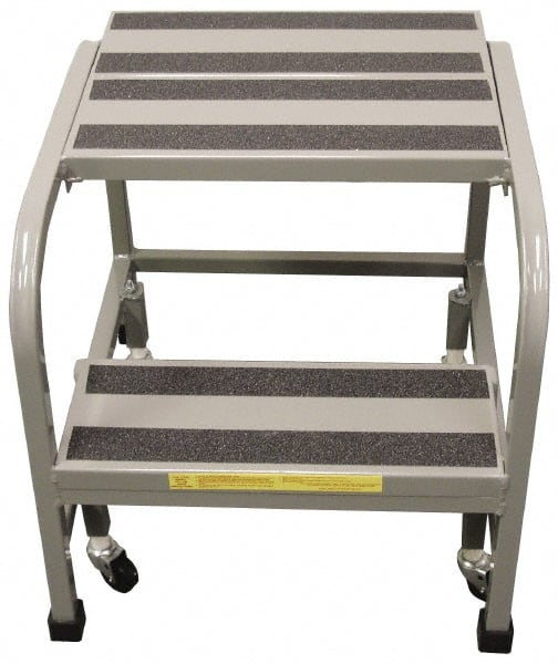 PW Platforms - 2 Step Stand - Office Mobile Stand, 300 Lb Capacity, 20" Platform Height, 26" Base Width x 22" Base Depth - Exact Tooling