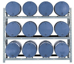 Made in USA - 19,300 Lb Load Capacity, 30 & 55 Gal Drum Pallet Rack - 105" Wide x 120" High - Exact Tooling