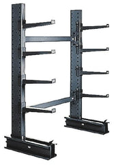 Made in USA - 6' High Single Sided Cantilever Rack - Without Lip, 8,100 Lb Capacity, 33" Base Length, 12" Arm Length - Exact Tooling