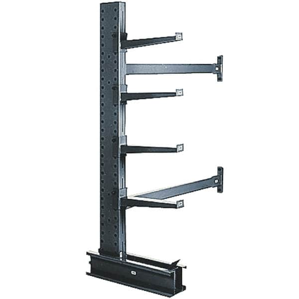 Made in USA - 6' High Single Sided "Add-On" Cantilever Rack - With Lip, 8,100 Lb Capacity, 33" Base Length, 12" Arm Length - Exact Tooling