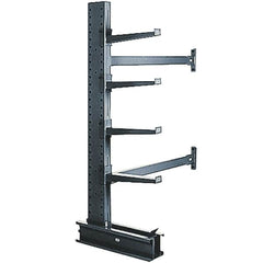 Made in USA - 6' High Single Sided "Add-On" Cantilever Rack - With Lip, 8,100 Lb Capacity, 33" Base Length, 12" Arm Length - Exact Tooling