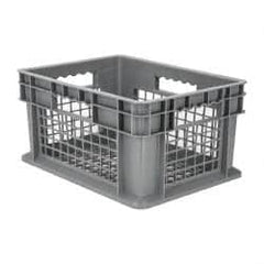 Akro-Mils - 0.89 Cu Ft, 30 Lb Load Capacity Gray Polyethylene Tote Container - Stacking, 15.8" Long x 11.8" Wide x 8.3" High - Exact Tooling