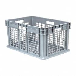 Akro-Mils - 2.67 Cu Ft, 45 Lb Load Capacity Gray Polyethylene Tote Container - Stacking, 23.3" Long x 15.8" Wide x 12.3" High - Exact Tooling