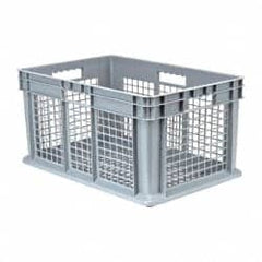 Akro-Mils - 2.67 Cu Ft, 45 Lb Load Capacity Gray Polyethylene Tote Container - Stacking, 23.3" Long x 15.8" Wide x 12.3" High - Exact Tooling