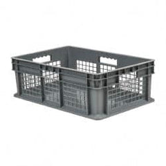 Akro-Mils - 1.78 Cu Ft, 83 Lb Load Capacity Gray Polyethylene Tote Container - Stacking, 23.3" Long x 15.8" Wide x 8.3" High - Exact Tooling