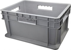Akro-Mils - 0.89 Cu Ft, 83 Lb Load Capacity Gray Polyethylene Tote Container - Stacking, 15.8" Long x 11.8" Wide x 8.3" High - Exact Tooling