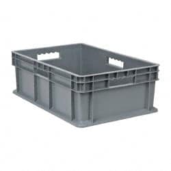 Akro-Mils - 1.78 Cu Ft, 83 Lb Load Capacity Gray Polyethylene Tote Container - Stacking, 23.3" Long x 15.8" Wide x 8.3" High - Exact Tooling