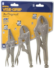 Irwin - 3 Piece Locking Plier Set - Comes in Clamshell - Exact Tooling
