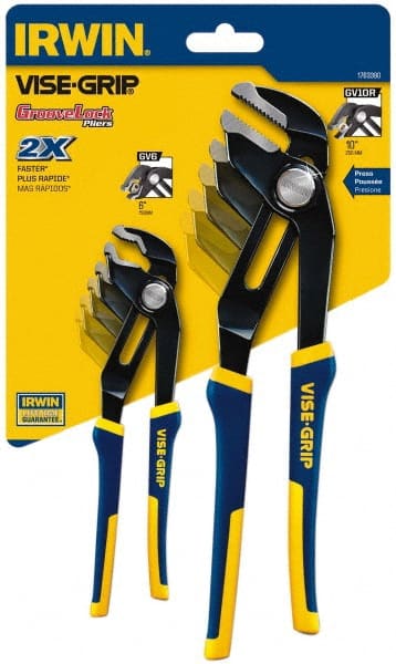 Irwin - 2 Piece GrooveLock Plier Set - Comes in Clamshell - Exact Tooling
